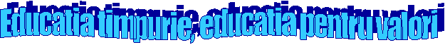 Educatia timpurie, educatia pentru valori